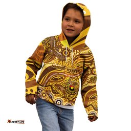 Custom NAIDOC Week 2024 Hawks Kid Hoodie Aboriginal Animals Keep The Fire Burning