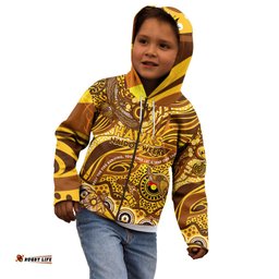 Custom NAIDOC Week 2024 Hawks Kid Hoodie Aboriginal Animals Keep The Fire Burning