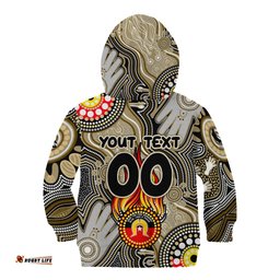 Personalised NAIDOC Week 2024 Collingwood Magpies Kid Hoodie Australian Aboriginal Hand Painting
