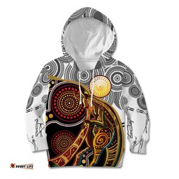 Aboriginal Kangaroo Pattern Dot Art Kid Hoodie TS04