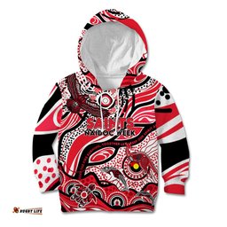 Custom NAIDOC Week 2024 Saints Kid Hoodie Aboriginal Animals Keep The Fire Burning