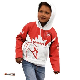 Personalised Sydney Swans Football Kid Hoodie Go Swannies Sporty Style
