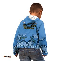 Australia Autism Awareness Kid Hoodie In April We Wear Blue Aboriginal Lizard