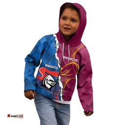 Custom Broncos And Knights Rugby Kid Hoodie Dynamic Version
