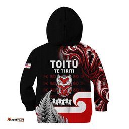 Aotearoa Toitu He Whakaputanga Kid Hoodie Toitu Te Tiriti O Waitangi