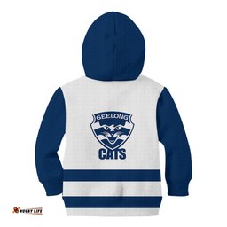 Geelong Football Kid Hoodie Go Cats White Sporty Style