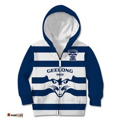 Geelong Football Kid Hoodie Go Cats White Sporty Style