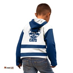 Geelong Football Kid Hoodie Go Cats White Sporty Style