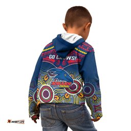Adelaide Crows Football Kid Hoodie Aboriginal Mix Polynesian Pattern