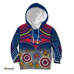 Adelaide Crows Football Kid Hoodie Aboriginal Mix Polynesian Pattern