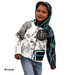 Aboriginal Pattern Torest Strait Island Kid Hoodie TS04