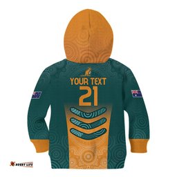 Custom Wallaroos Womens Rugby Kid Hoodie Aboriginal Dots Art
