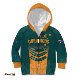 Custom Wallaroos Womens Rugby Kid Hoodie Aboriginal Dots Art