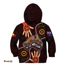 Australia Indigenous Kid Hoodie We Vote NO To Division Aboriginal Map