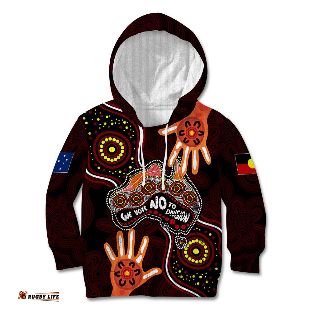 Australia Indigenous Kid Hoodie We Vote NO To Division Aboriginal Map