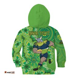 Personalised Raiders NAIDOC Week 2024 Kid Hoodie Aboriginal Fire Burning Sparks