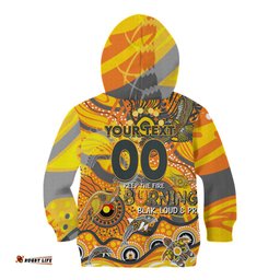 Custom NAIDOC Week 2024 Giants Kid Hoodie Aboriginal Animals Keep The Fire Burning