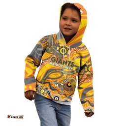 Custom NAIDOC Week 2024 Giants Kid Hoodie Aboriginal Animals Keep The Fire Burning