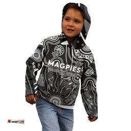 Personalised Magpies NAIDOC Week 2024 Kid Hoodie Aussie Aboriginal Art