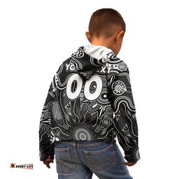 Personalised Magpies NAIDOC Week 2024 Kid Hoodie Aussie Aboriginal Art