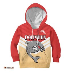 Redcliffe Dolphins Rugby Kid Hoodie Simple Style