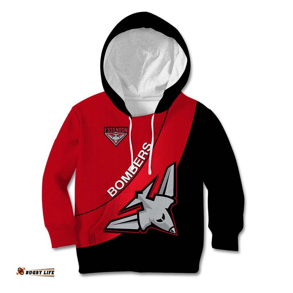 Personalised Essendon Football Kid Hoodie Go Bombers Simple Style