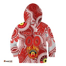 Personalised NAIDOC Week 2024 Sydney Swans Kid Hoodie Australian Aboriginal Hand Painting