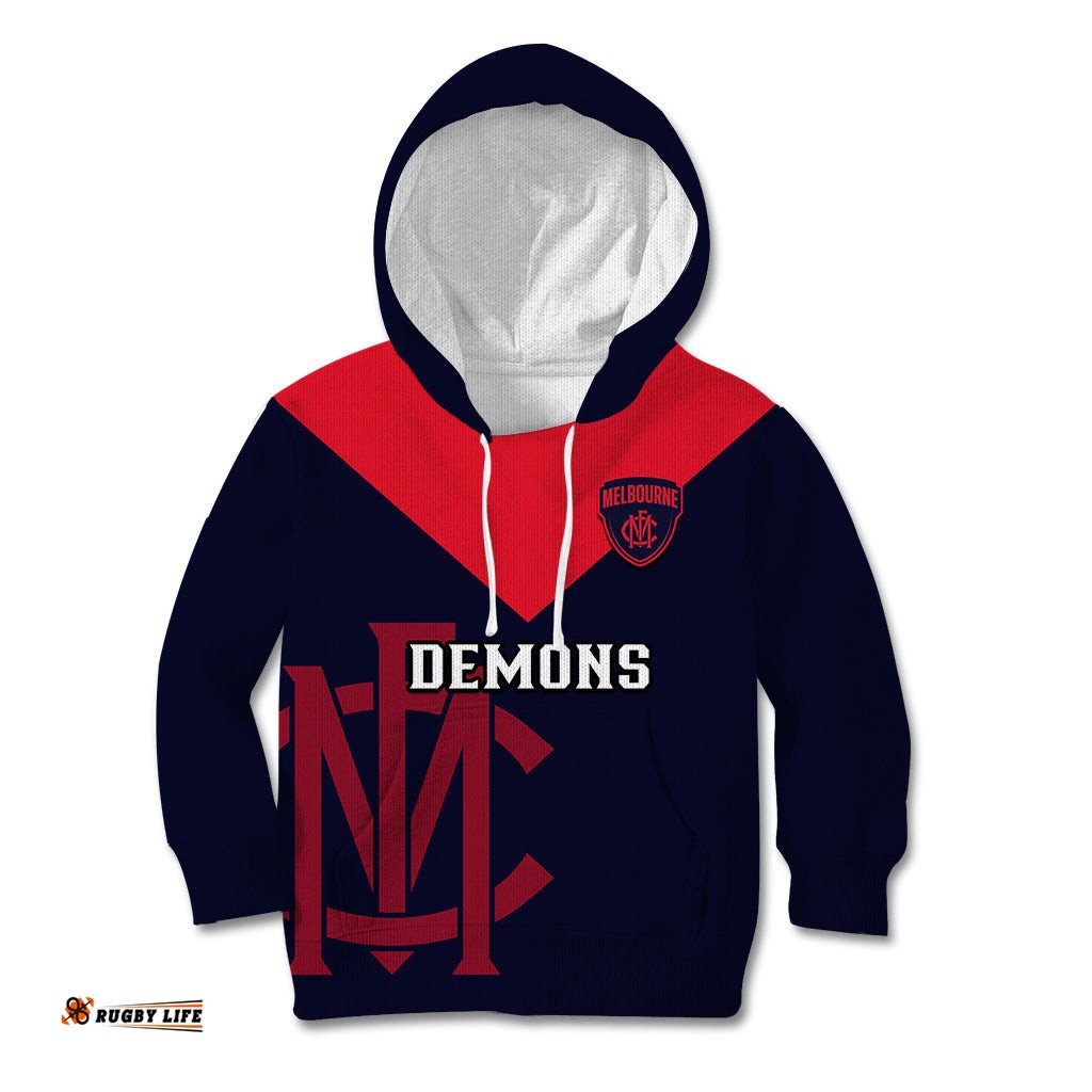 Personalised Melbourne Football Kid Hoodie Go Demons Sporty Style