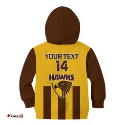 Personalised Hawthorn Football Kid Hoodie Go Hawks Sporty Style