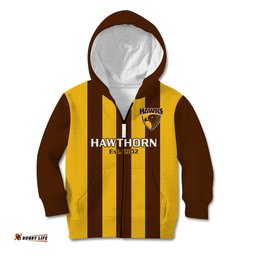 Personalised Hawthorn Football Kid Hoodie Go Hawks Sporty Style