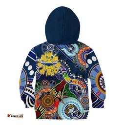 Personalised Cowboys NAIDOC Week 2024 Kid Hoodie Australia Aboriginal Dot Painting