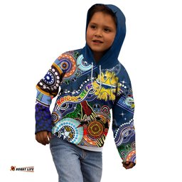 Personalised Cowboys NAIDOC Week 2024 Kid Hoodie Australia Aboriginal Dot Painting