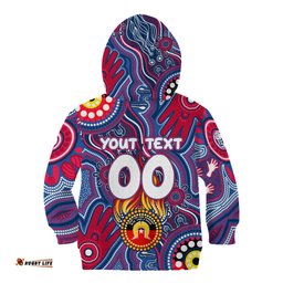 Personalised NAIDOC Week 2024 Western Bulldogs Kid Hoodie Australian Aboriginal Hand Painting