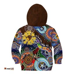 Custom NAIDOC Week 2024 Hawthorn Hawks Kid Hoodie Australia Aboriginal Dot Painting