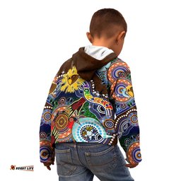 Custom NAIDOC Week 2024 Hawthorn Hawks Kid Hoodie Australia Aboriginal Dot Painting