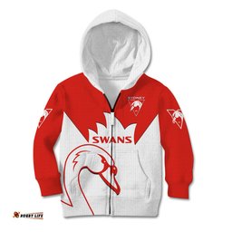 Sydney Swans Football Kid Hoodie Go Swannies Sporty Style