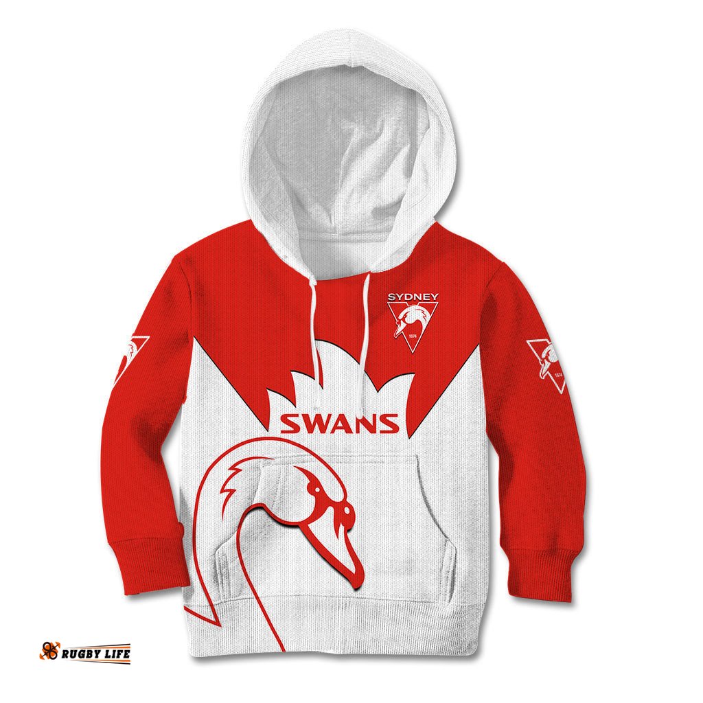 Sydney Swans Football Kid Hoodie Go Swannies Sporty Style