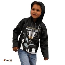AFL Collingwood Kid Hoodie Magpies Premiers With Trophy Proud
