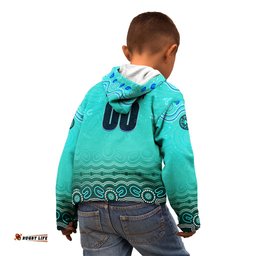Personalised Australia Matildas Kid Hoodie Tillies Aboriginal Simple Turquoise