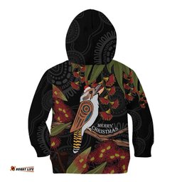 Australia Indigenous Christmas Kid Hoodie Kookaburra Aboriginal