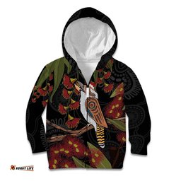 Australia Indigenous Christmas Kid Hoodie Kookaburra Aboriginal