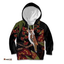 Australia Indigenous Christmas Kid Hoodie Kookaburra Aboriginal