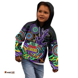 Dockers Football Aboriginal Art Kid Hoodie NAIDOC Indigenous Tribal