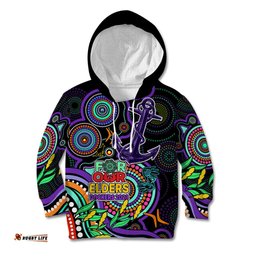 Dockers Football Aboriginal Art Kid Hoodie NAIDOC Indigenous Tribal
