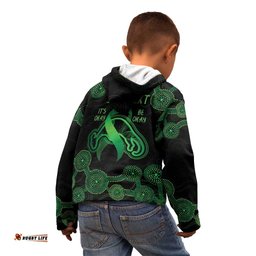 Green Kangaroo Ribbon Aboriginal Personalised Kid Hoodie Depression Awareness