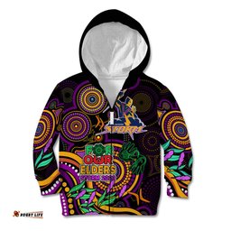 Custom Storm Rugby Aboriginal Art Kid Hoodie NAIDOC Indigenous Tribal