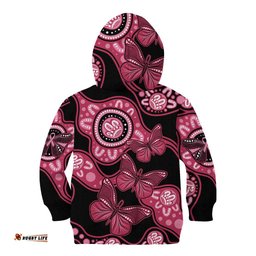 Australia Indigenous Kid Hoodie Breast Cancer Black Aboriginal Butterfly