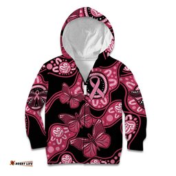 Australia Indigenous Kid Hoodie Breast Cancer Black Aboriginal Butterfly
