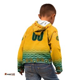 Personalised Australia Matildas Kid Hoodie Tillies Aboriginal Simple Yellow