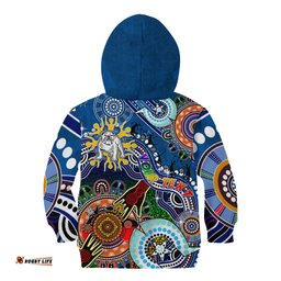 Personalised Bulldogs NAIDOC Week 2024 Kid Hoodie Australia Aboriginal Dot Painting